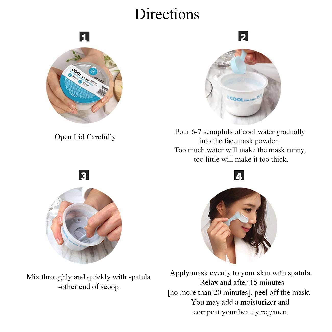 Lindsay Modeling Mask Cup Pack - Cool Tea-tree, Charcoal, Collagen, Vitamin 28g