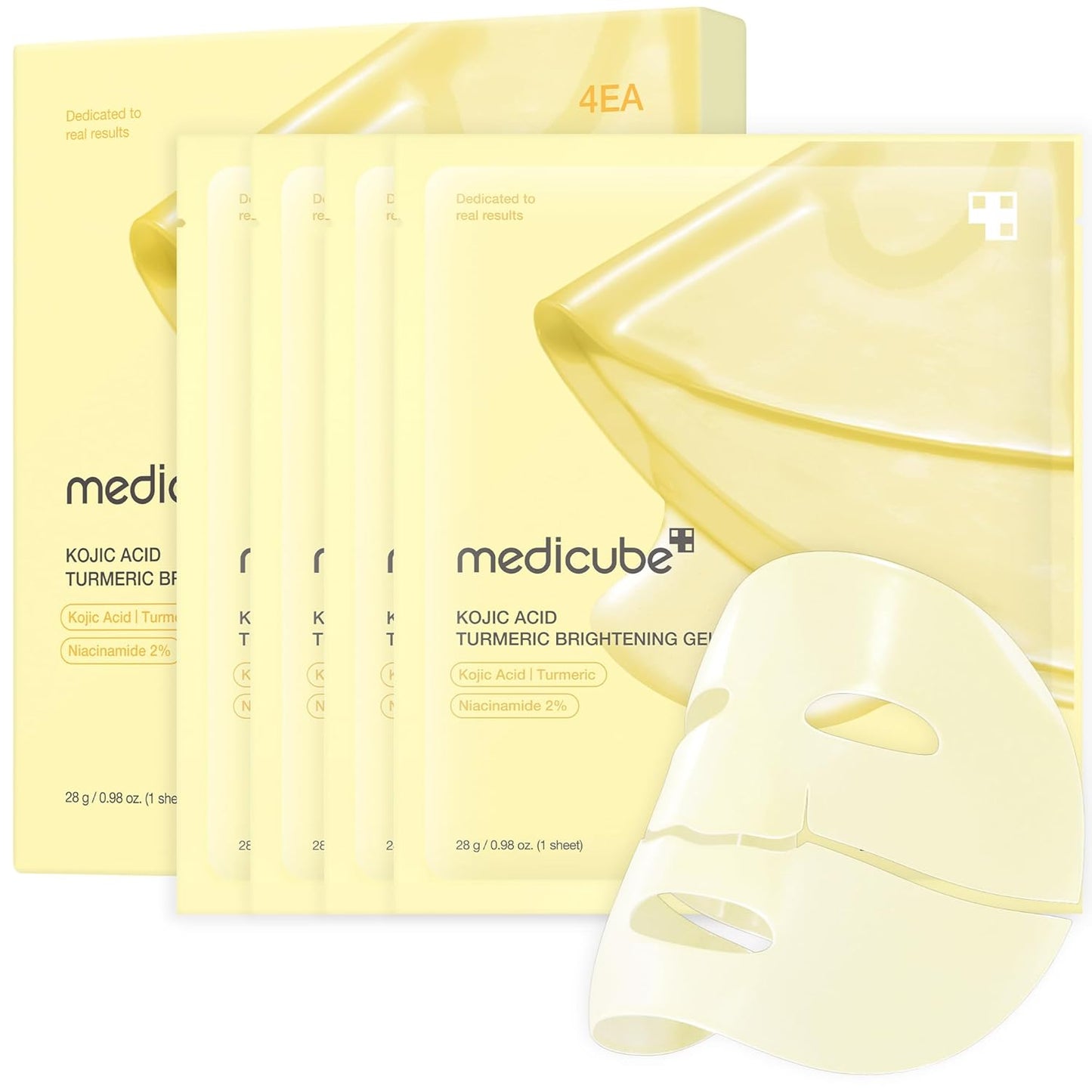 Medicube Kojic Acid Turmeric Brightening Gold Jelly Gel Mask 4 ea