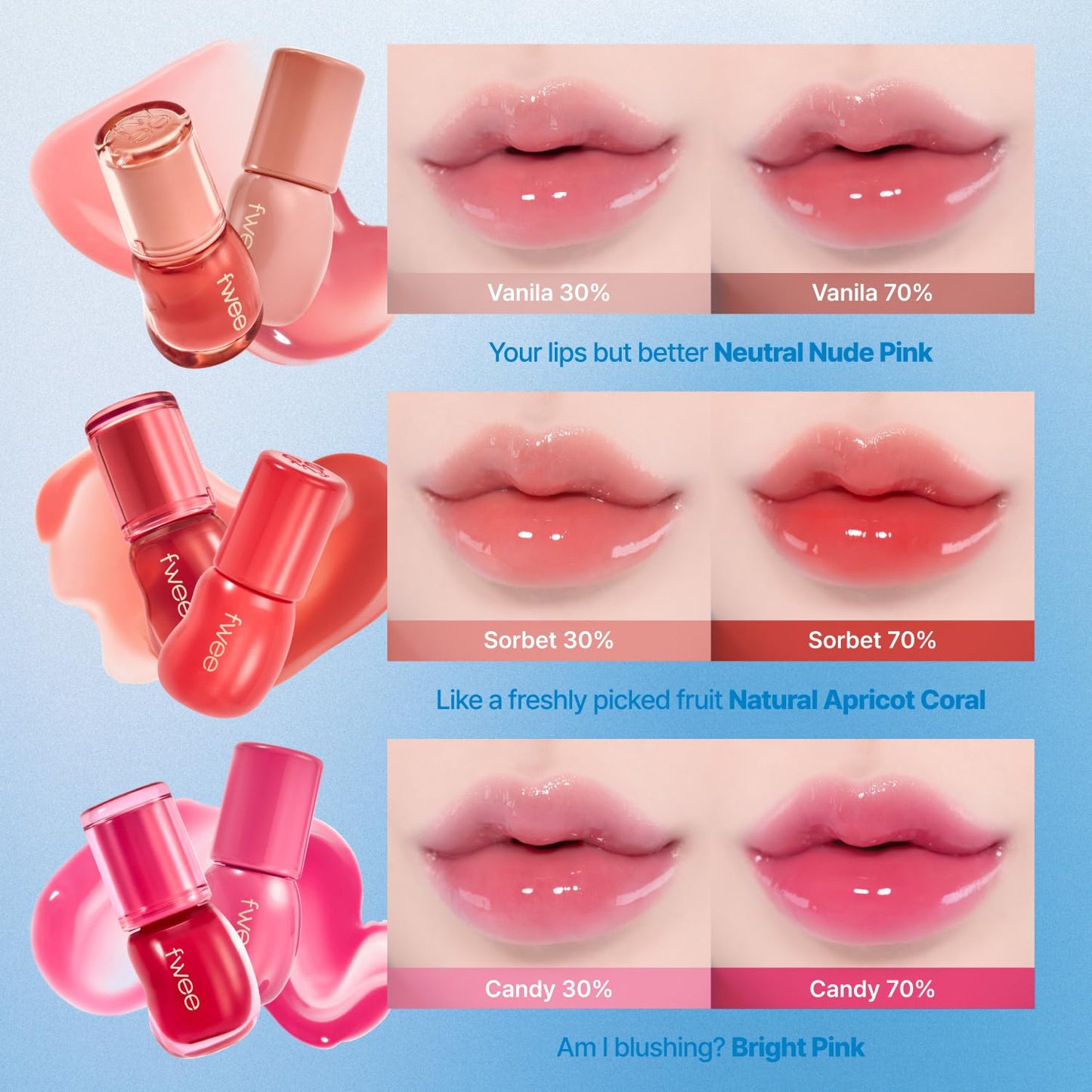 Fwee 3D Voluming Gloss 70% - 4 colors