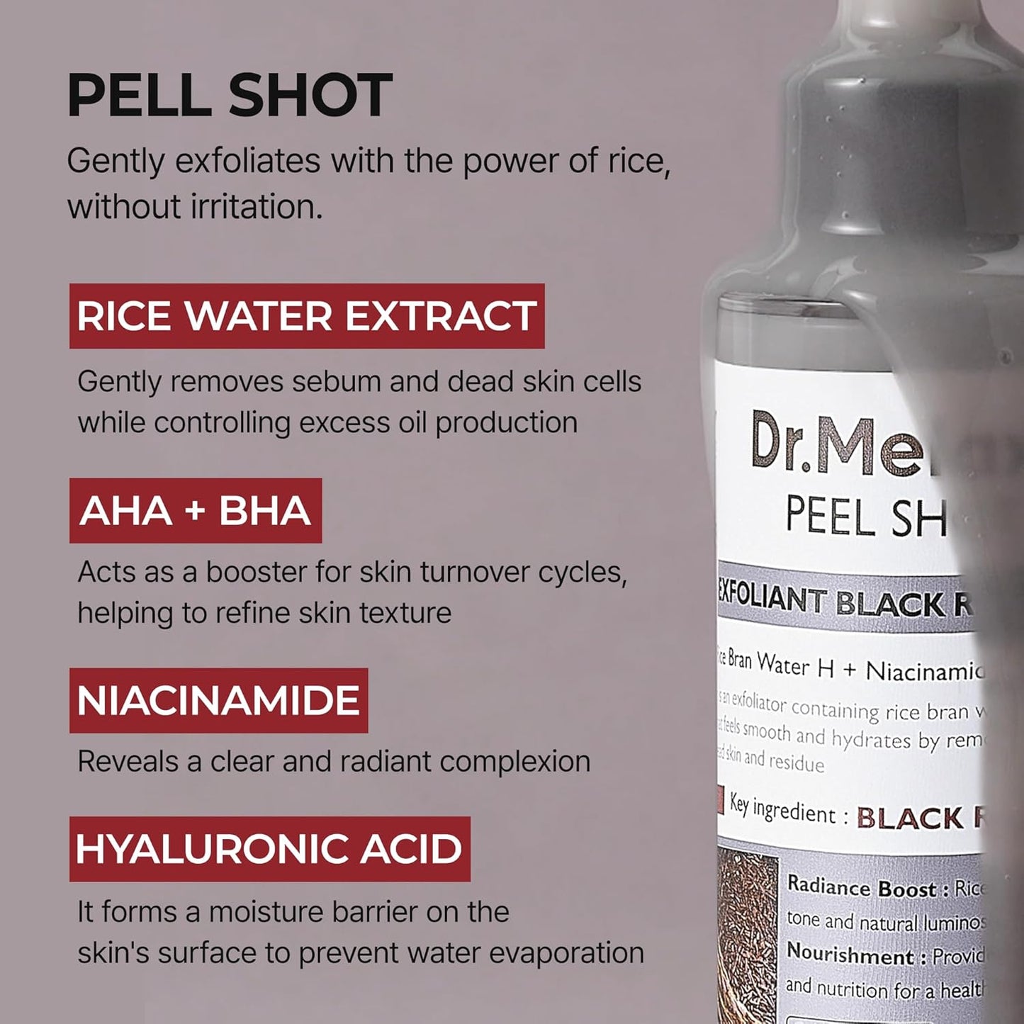 Dr.Melaxin Peel Shot Exfoliating Black Rice Ampoule 80ml