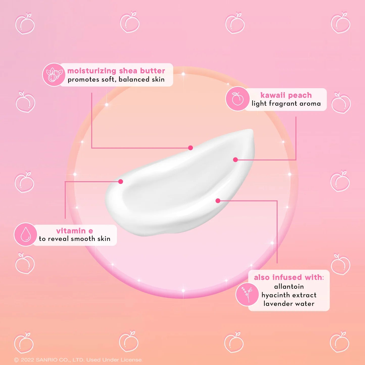 The Crème Shop Hello Kitty Moisturizing Hand Crème - Kawaii Peach