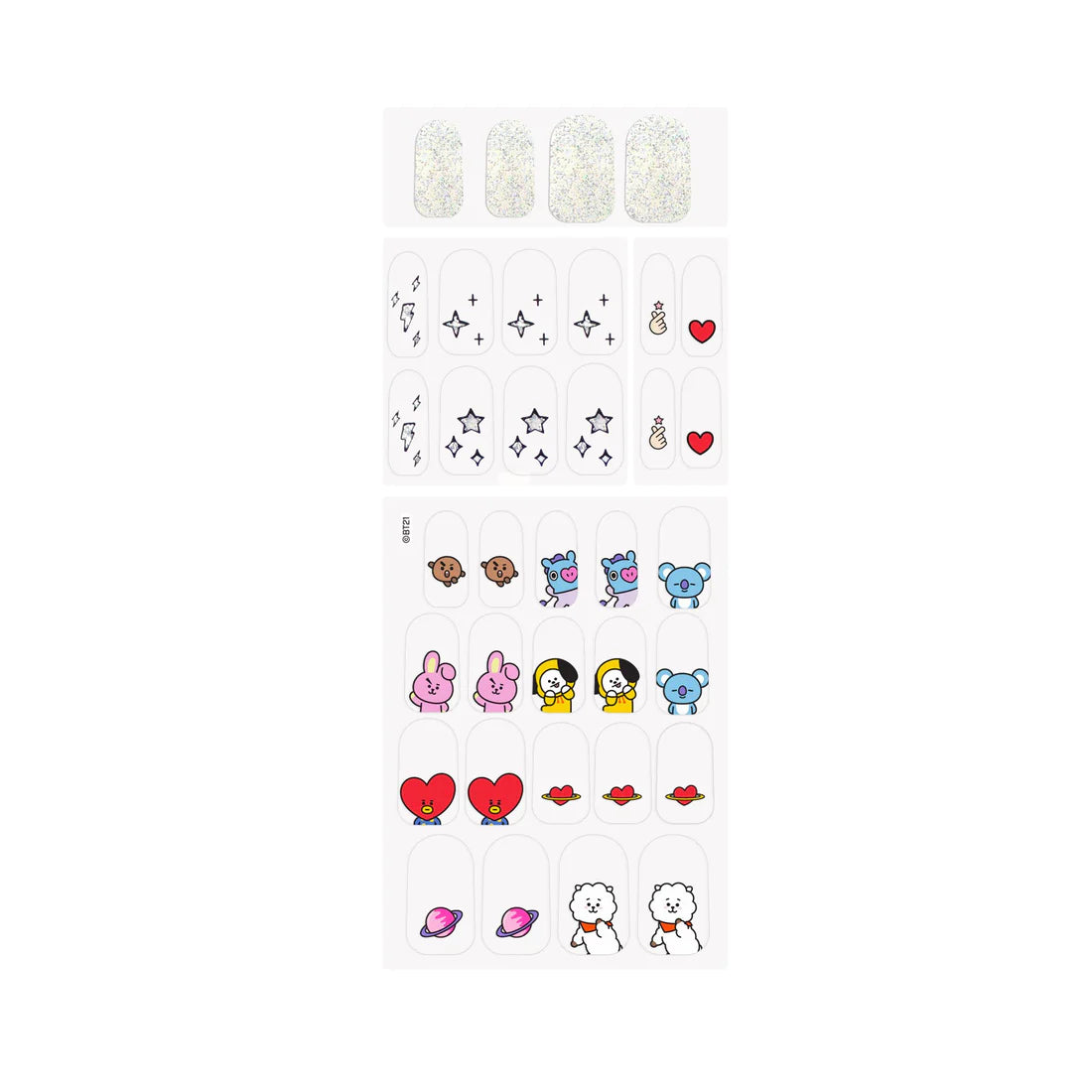 The Crème Shop | BT21: UNIVERSTAR Gel Nail Strips (Set of 35)