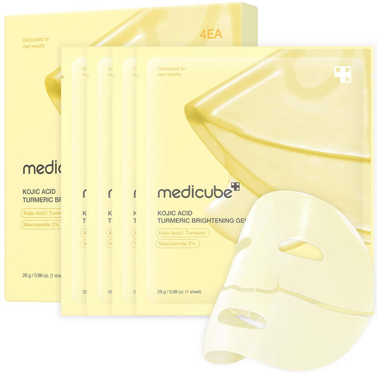 Medicube Kojic Acid Turmeric Brightening Gold Jelly Gel Mask 4 ea