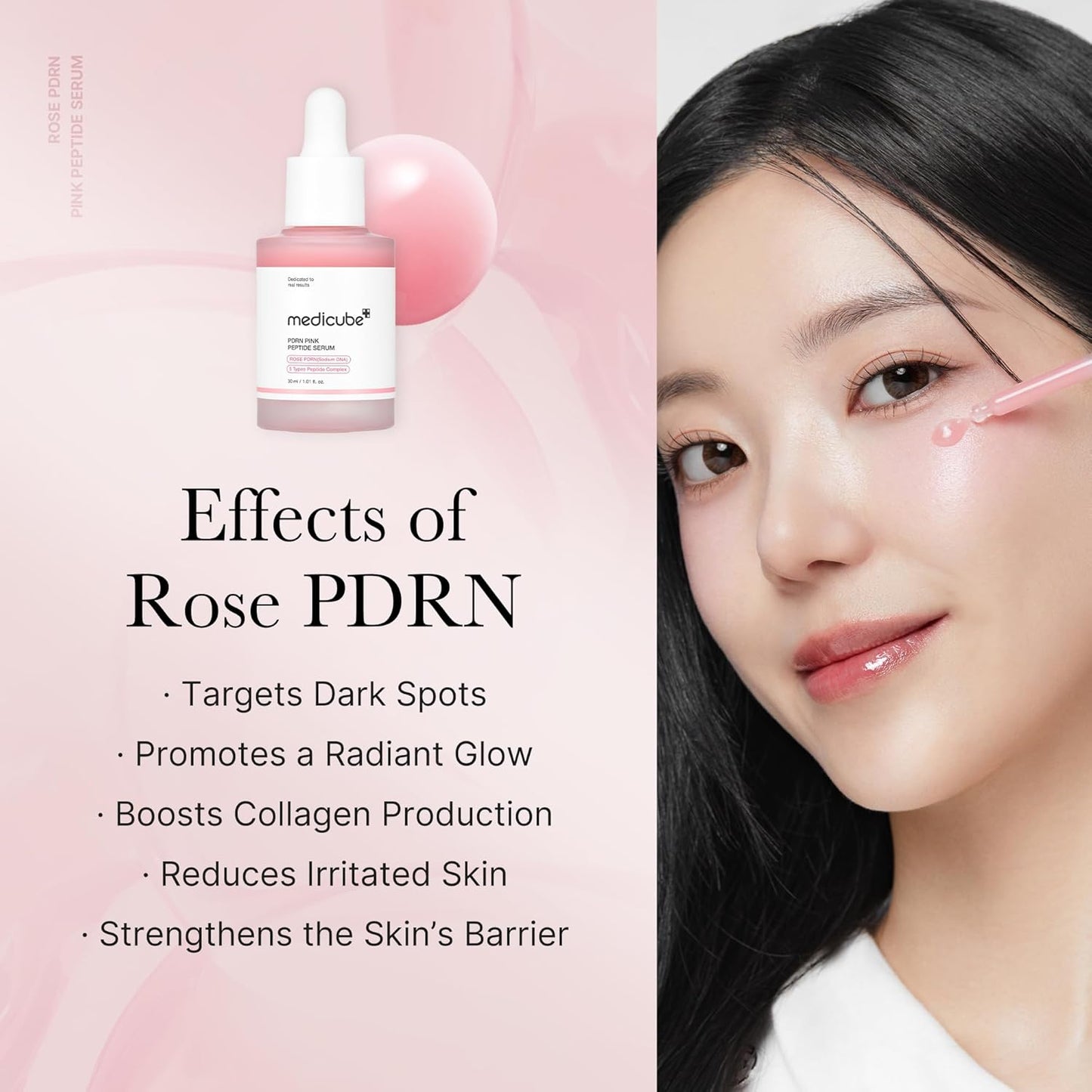 Medicube DNA PDRN Pink Peptide Serum, Pink glow serum, Peptide, Niacinamide, Hydrating & Moisturizing & Firming, Uneven Skin Tone, Korean Skincare
