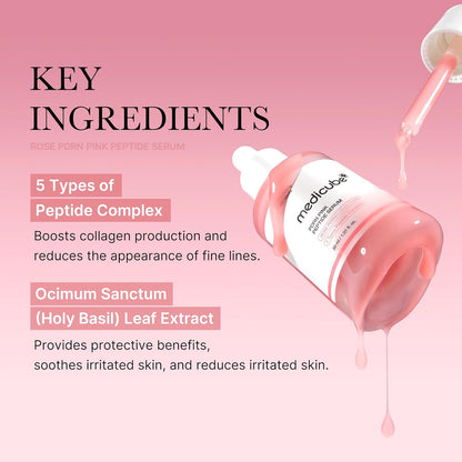Medicube DNA PDRN Pink Peptide Serum, Pink glow serum, Peptide, Niacinamide, Hydrating & Moisturizing & Firming, Uneven Skin Tone, Korean Skincare