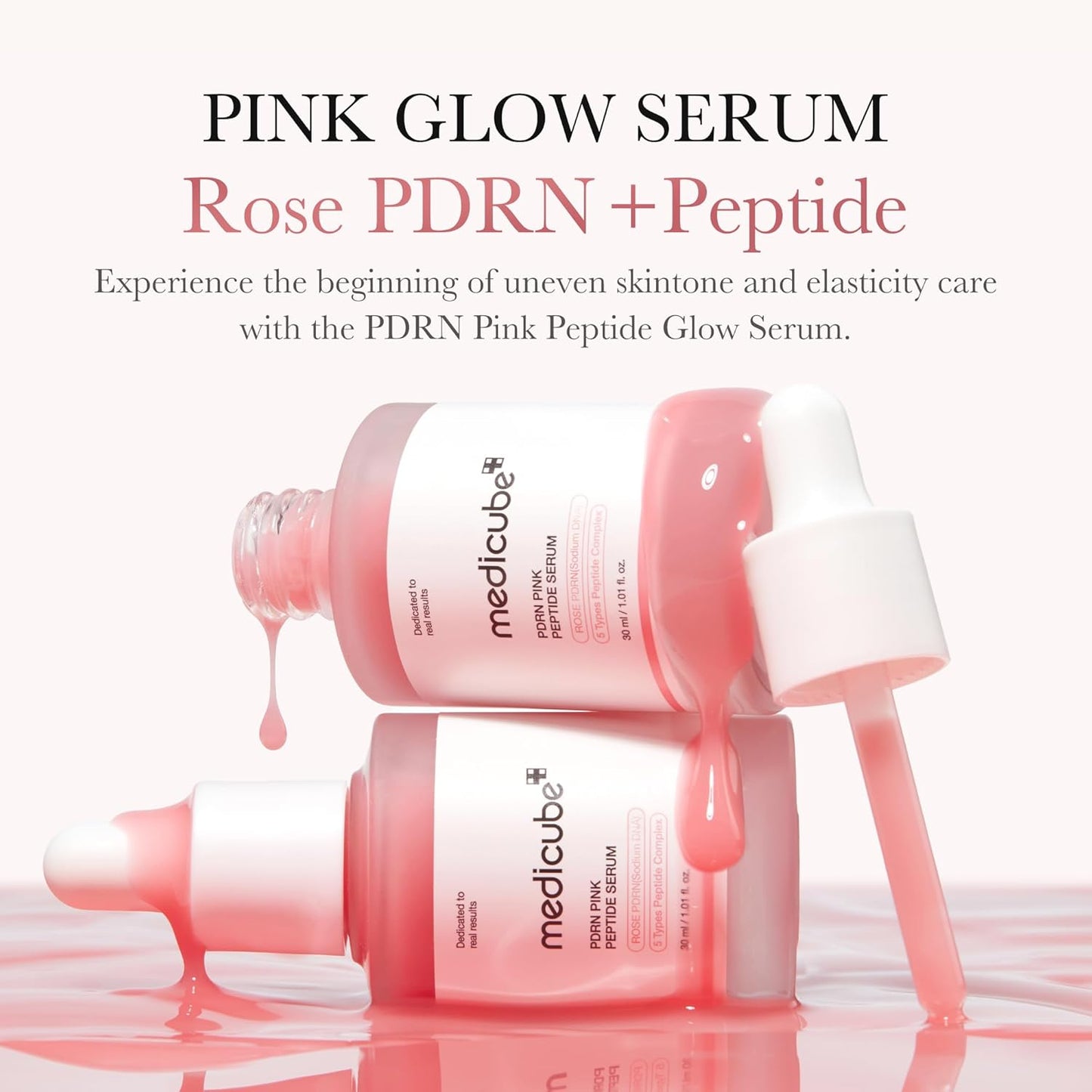 Medicube DNA PDRN Pink Peptide Serum, Pink glow serum, Peptide, Niacinamide, Hydrating & Moisturizing & Firming, Uneven Skin Tone, Korean Skincare