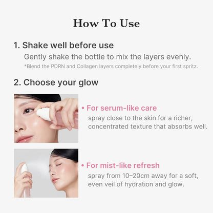 PDRN PINK COLLAGEN GLOW JELLY MIST SERUM 100ml