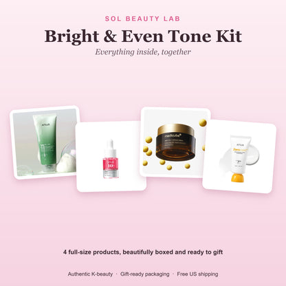 All products in the Bright & Even Tone Kit shown together